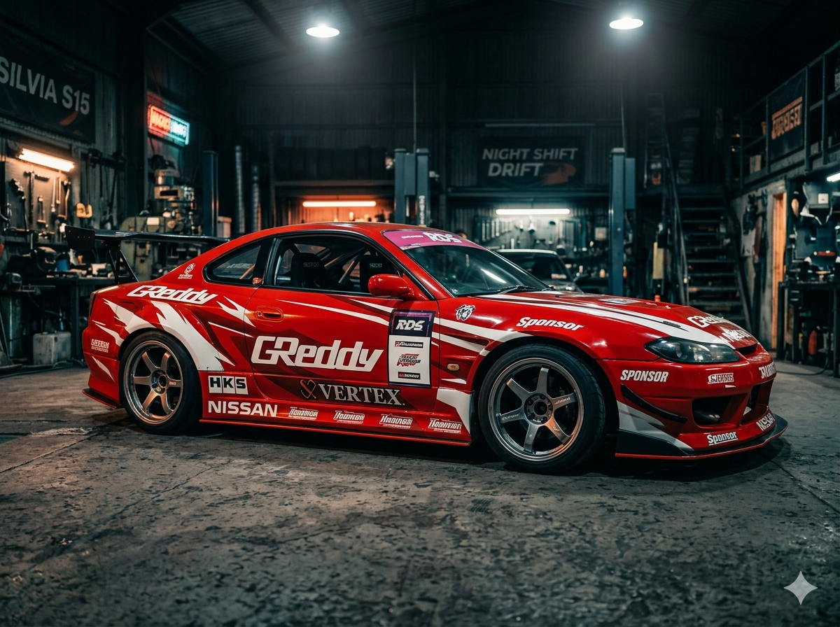Nissan Silvia S15 в боксе DriftGarage после сборки